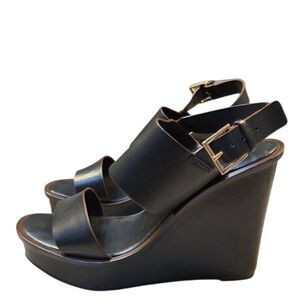 Tory Burch Lexington Leather Wedge Sandals Size 8m